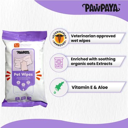 Pawpaya Pet Wipes for Dogs and Cats — detail shot