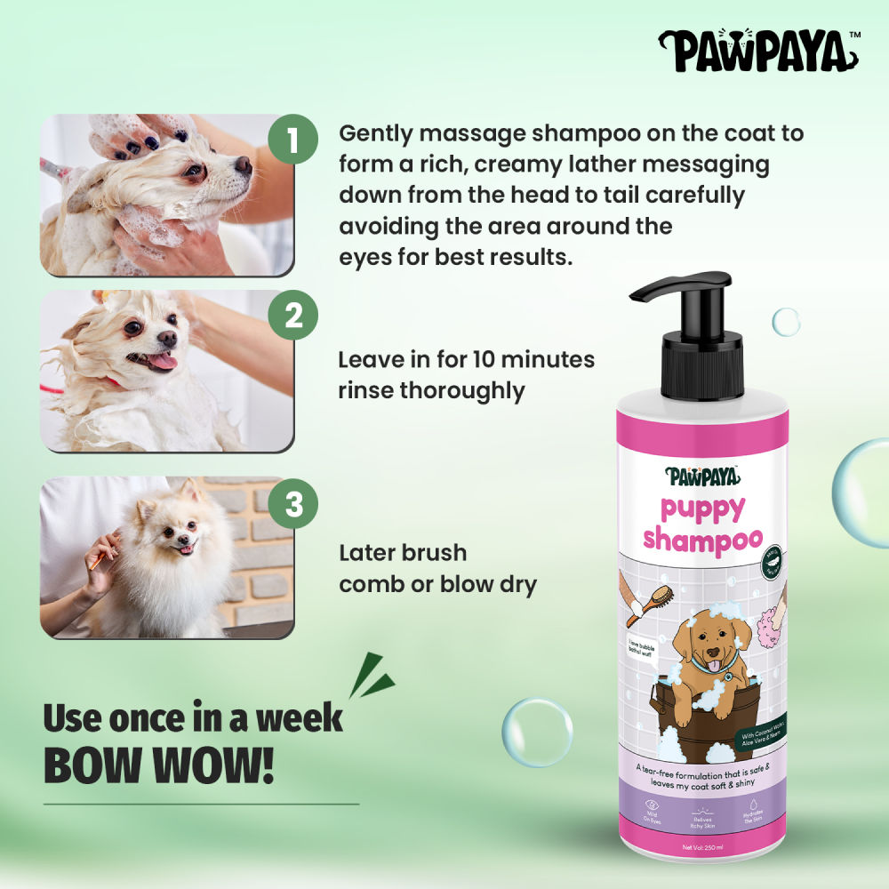 Pawpaya Puppy Shampoo for Dogs — detail shot