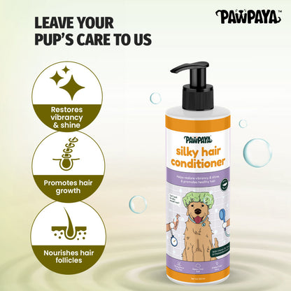 Pawpaya Silky Hair Conditioner for Dogs — in use