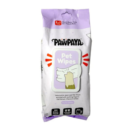 Pawpaya Vanilla Scented Wipes For Dogs And Cats