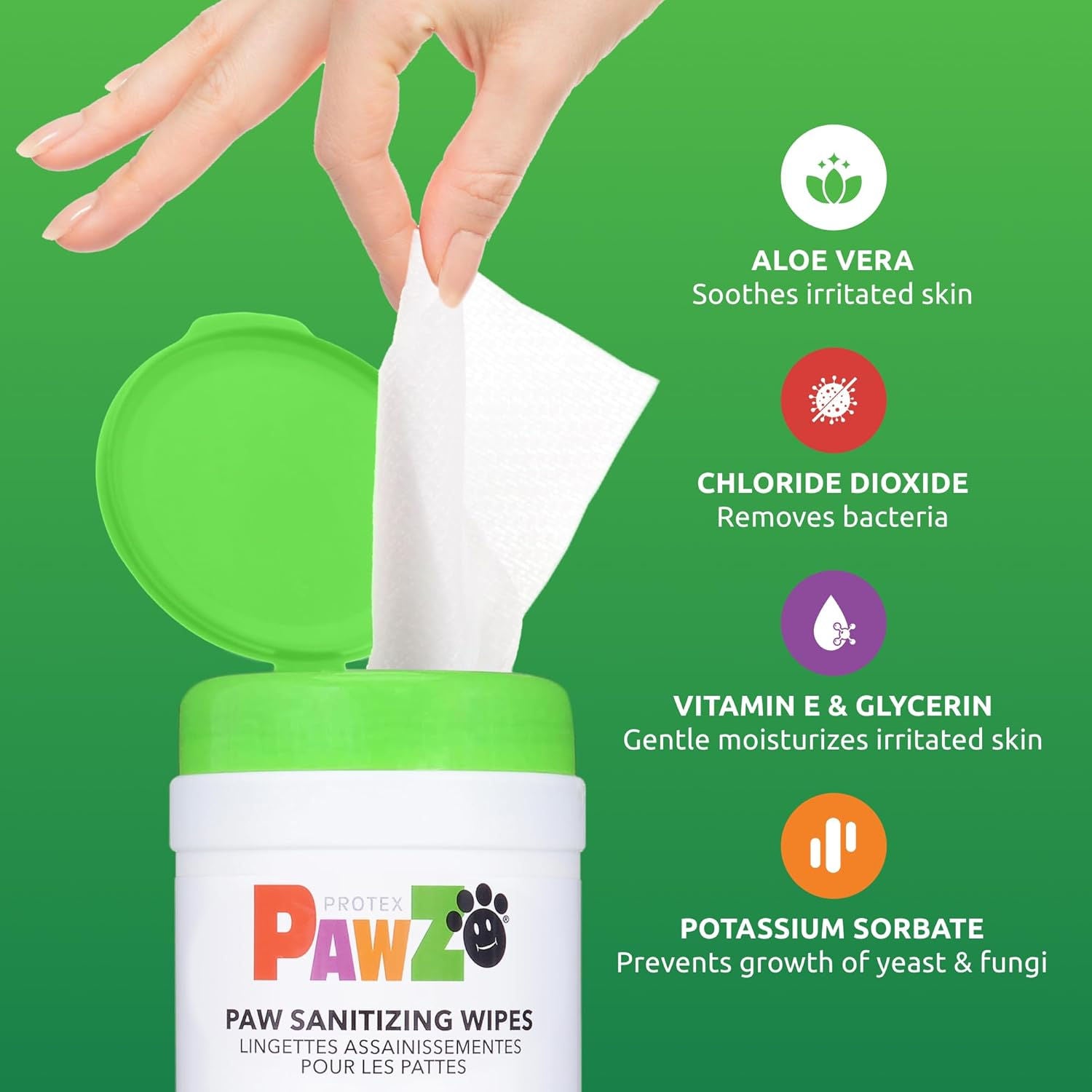 PawZ SANIPAW Wipes for Dogs — side view