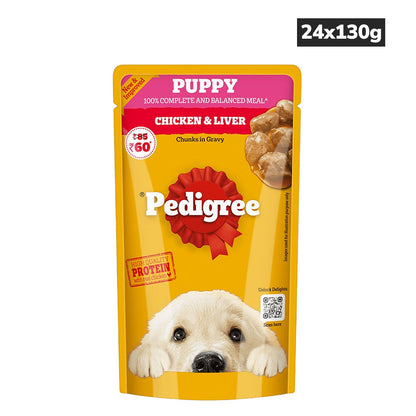 pedigree-chicken-and-liver-chunks-in-gravy-pouch-puppy-dog-wet-food-130g 24x130g