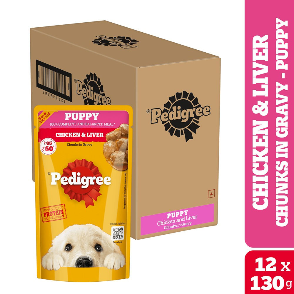 pedigree-chicken-and-liver-chunks-in-gravy-pouch-puppy-dog-wet-food-130g 3x130g