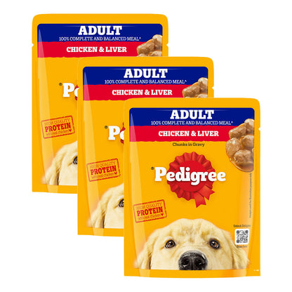 pedigree-chicken-liver-chunks-in-gravy-pouch-adult-dog-wet-food 3x70g