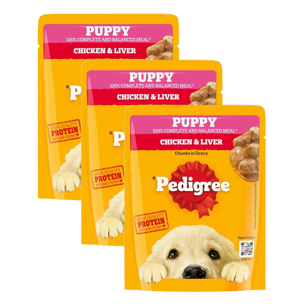 pedigree-chicken-liver-chunks-in-gravy-puppy-wet-dog-food 3x70g