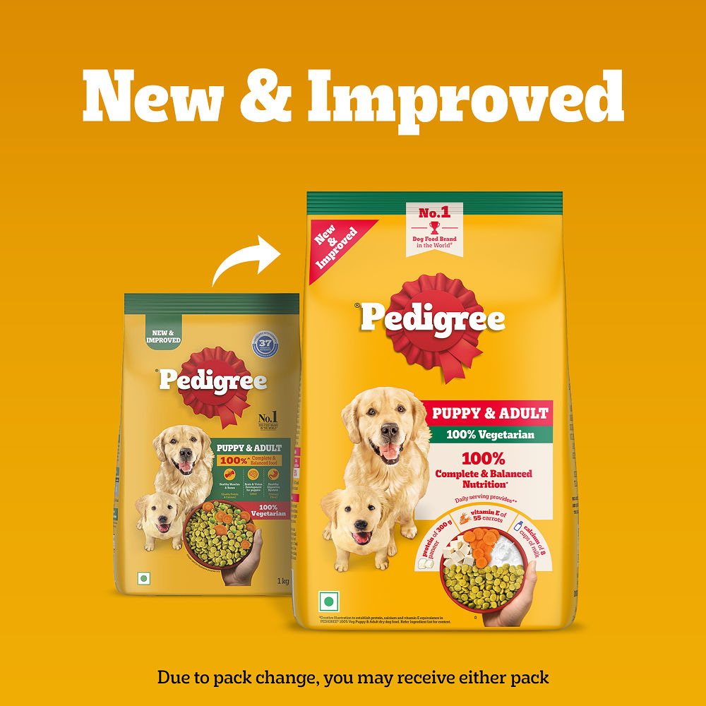 Pedigree 100% Vegetarian Puppy and Adult Veg Dog Dry Food — side view