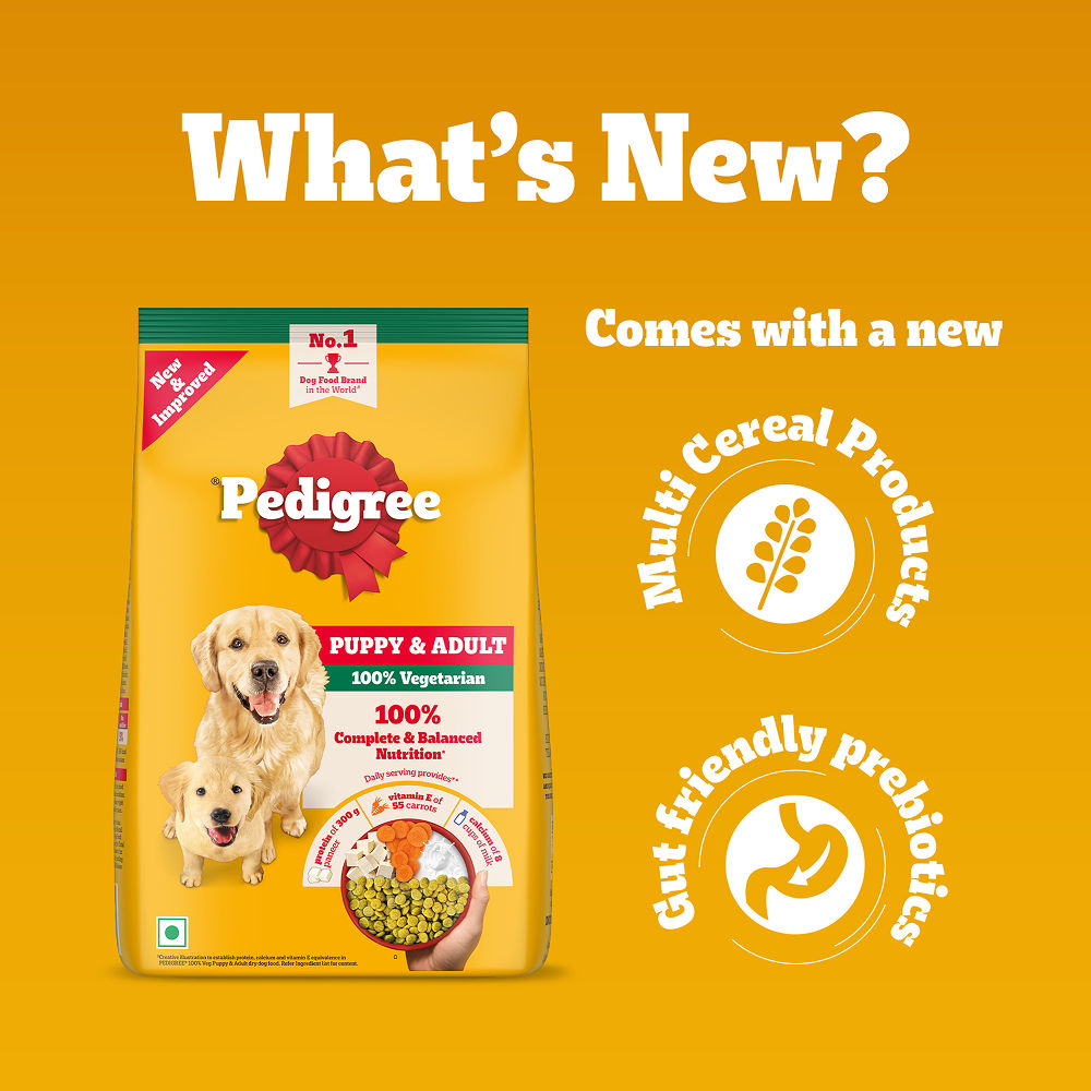 Pedigree 100% Vegetarian Puppy and Adult Veg Dog Dry Food — back view