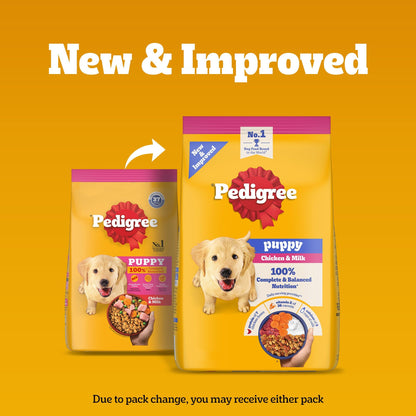 Pedigree Chicken and Milk Puppy Dog Dry Food — side view