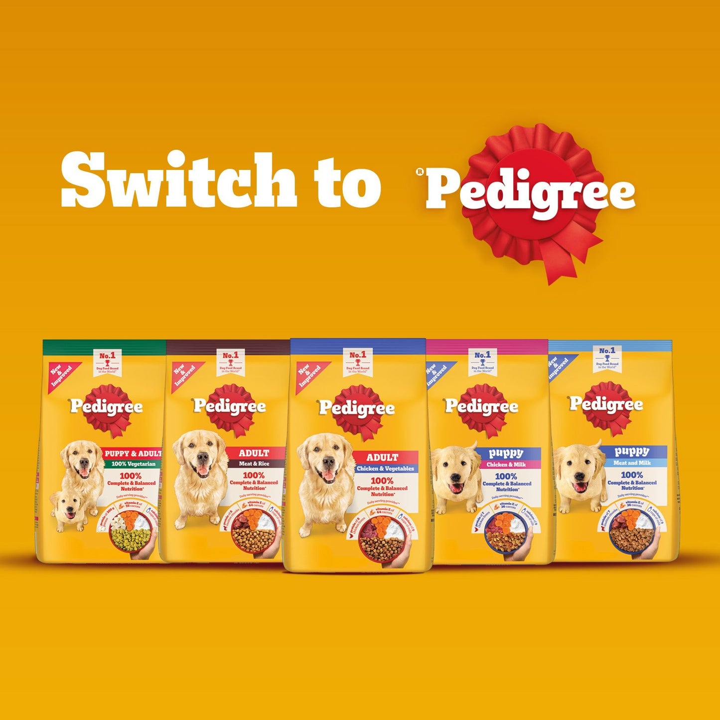 Pedigree Chicken and Milk Puppy Dog Dry Food — in use