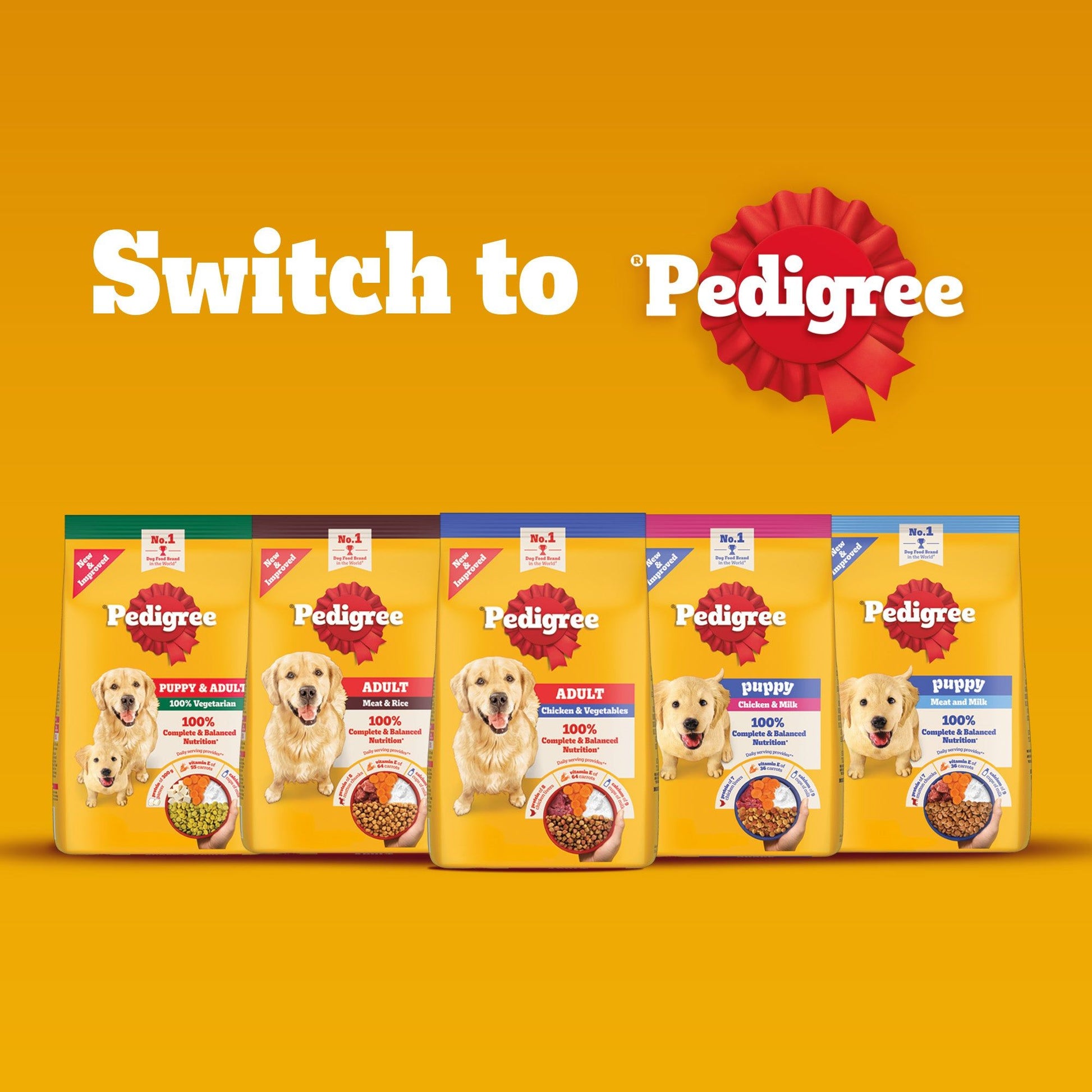 Pedigree Chicken and Milk Puppy Dog Dry Food — in use