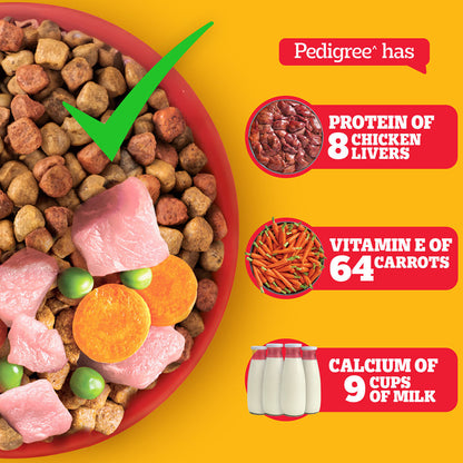 Pedigree Chicken and Vegetables Adult Dog Dry Food — in use