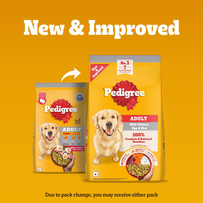 Pedigree Chicken, Egg and Rice Adult Dog Dry Food — side view