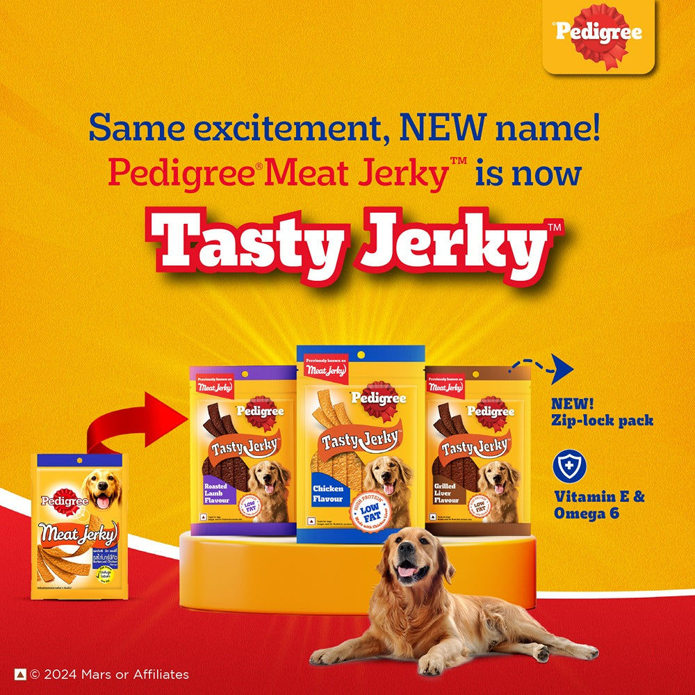 Pedigree Grilled Liver Tasty Jerky Dog Treat — in use