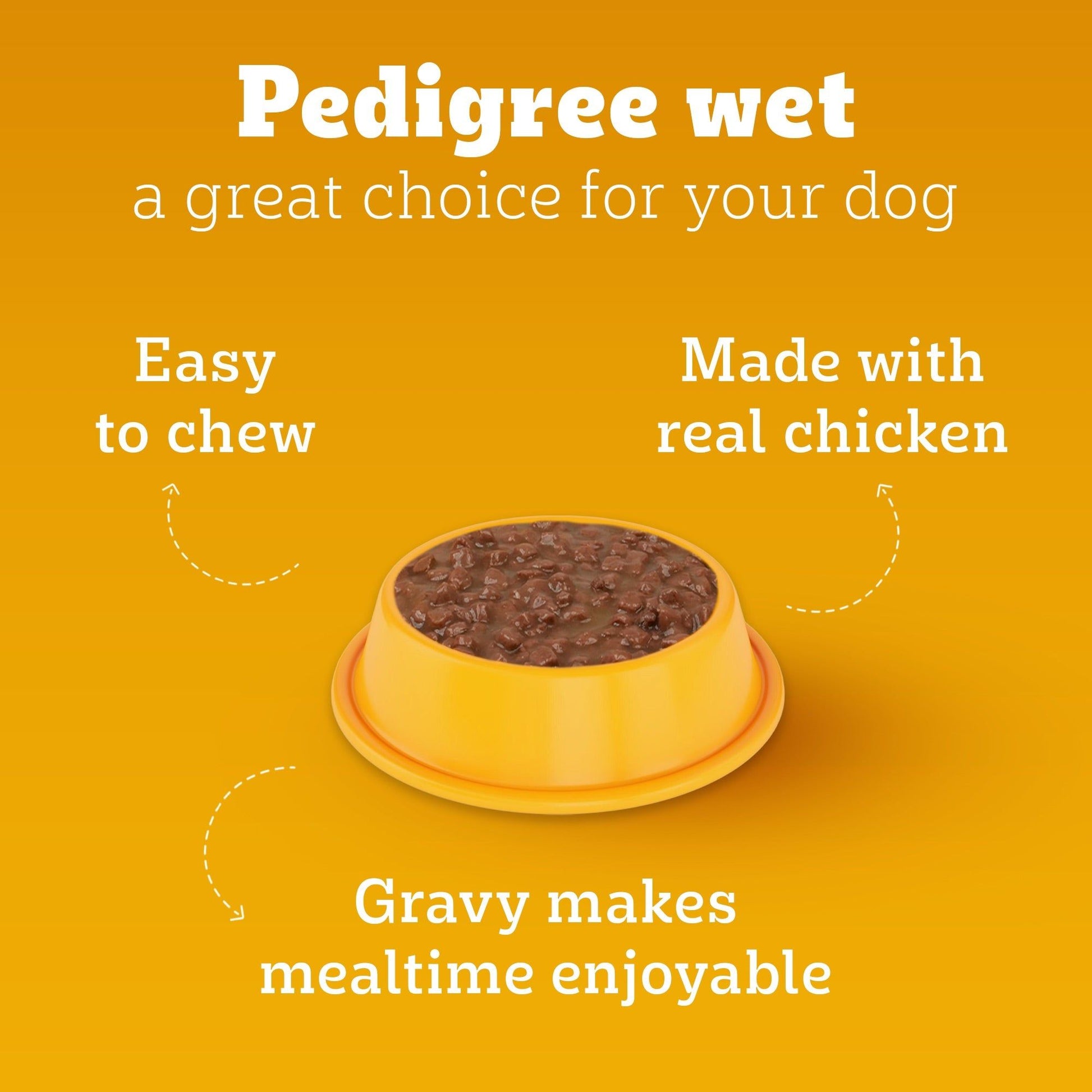 Pedigree Lamb Flavour Chunks in Gravy Puppy Wet Food — in use