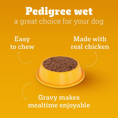 Pedigree Lamb Flavour Chunks in Gravy Puppy Wet Food — in use