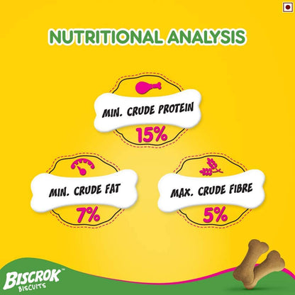 Pedigree Milk and Chicken Flavour Biscrok Biscuits Dog Treats — back view