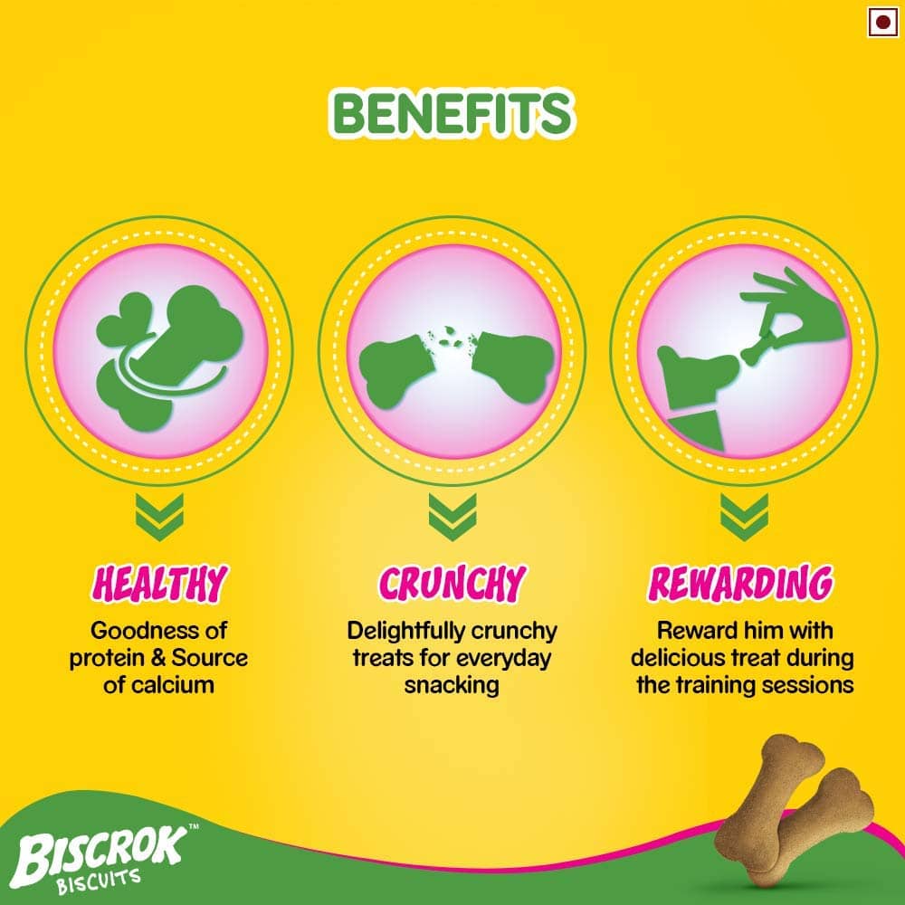 Pedigree Milk and Chicken Flavour Biscrok Biscuits Dog Treats — in use