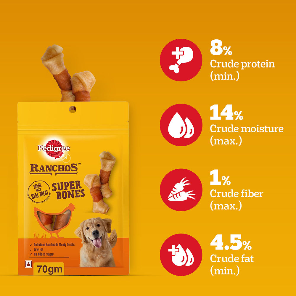 Pedigree Ranchos Super Bones Chicken & Milk Dog Treats — detail shot