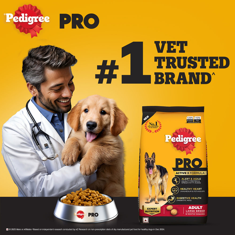Pedigree PRO Expert Nutrition Active Adult (18 Months Onwards) Large Breed Dog Dry Food — side view