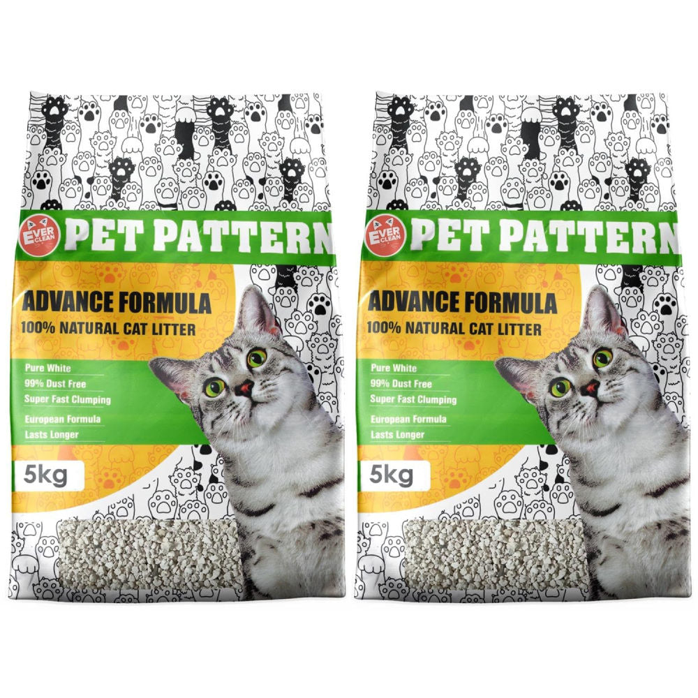 Pet Pattern Natural Clay Unscented Advance Clumping Cat Litter — in use