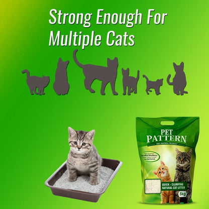 Pet Pattern Natural Unscented Clay Quick Clumping Cat Litter — detail shot