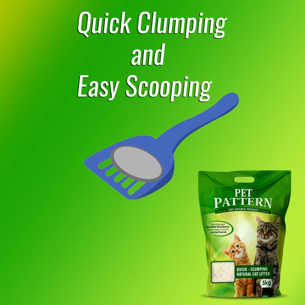 Pet Pattern Natural Unscented Clay Quick Clumping Cat Litter — in use
