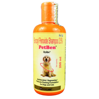 Petcare Petben (Benzoyl peroxide) Shampoo for Dogs & Cats — side view