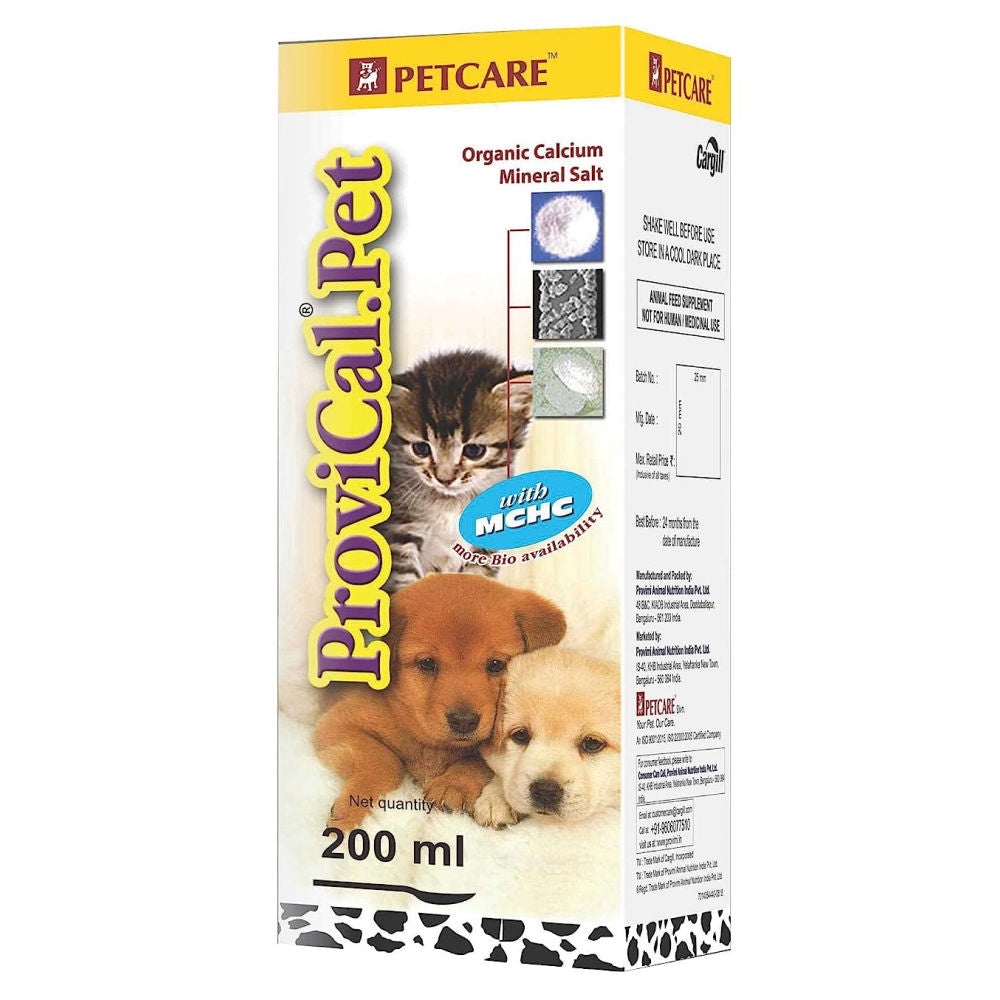 Petcare Provical Pet Calcium Supplement Syrup for Dogs and Cats — side view