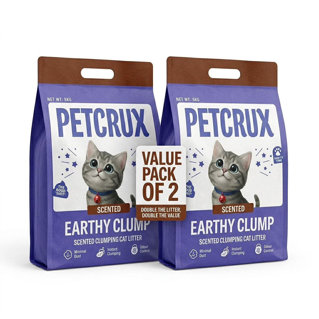 petcrux-earthy-clump-unscented-cat-litter 2x5kg