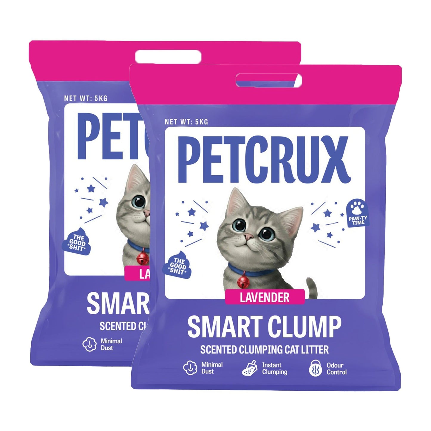 Petcrux Lavender & Lemon Scented Smart Clumping Cat Litter — in use