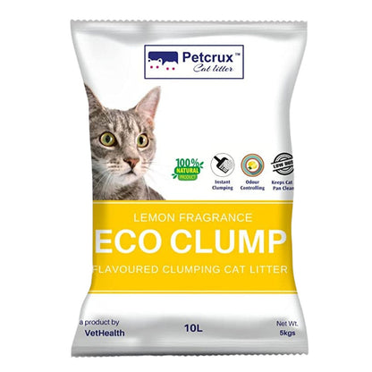 Petcrux Lemon Scented Eco Clumping Cat Litter — detail shot