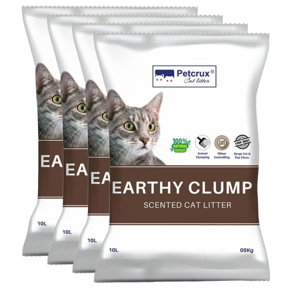 Petcrux Earthy Clump Scented Cat Litter — in use