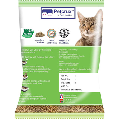 PetCrux Exclusive Organic Pine Wood Scented Cat Litter — in use