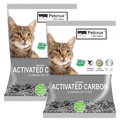 PetCrux Exclusive Scoopable Unscented Natural Activated Carbon Cat Litter — back view