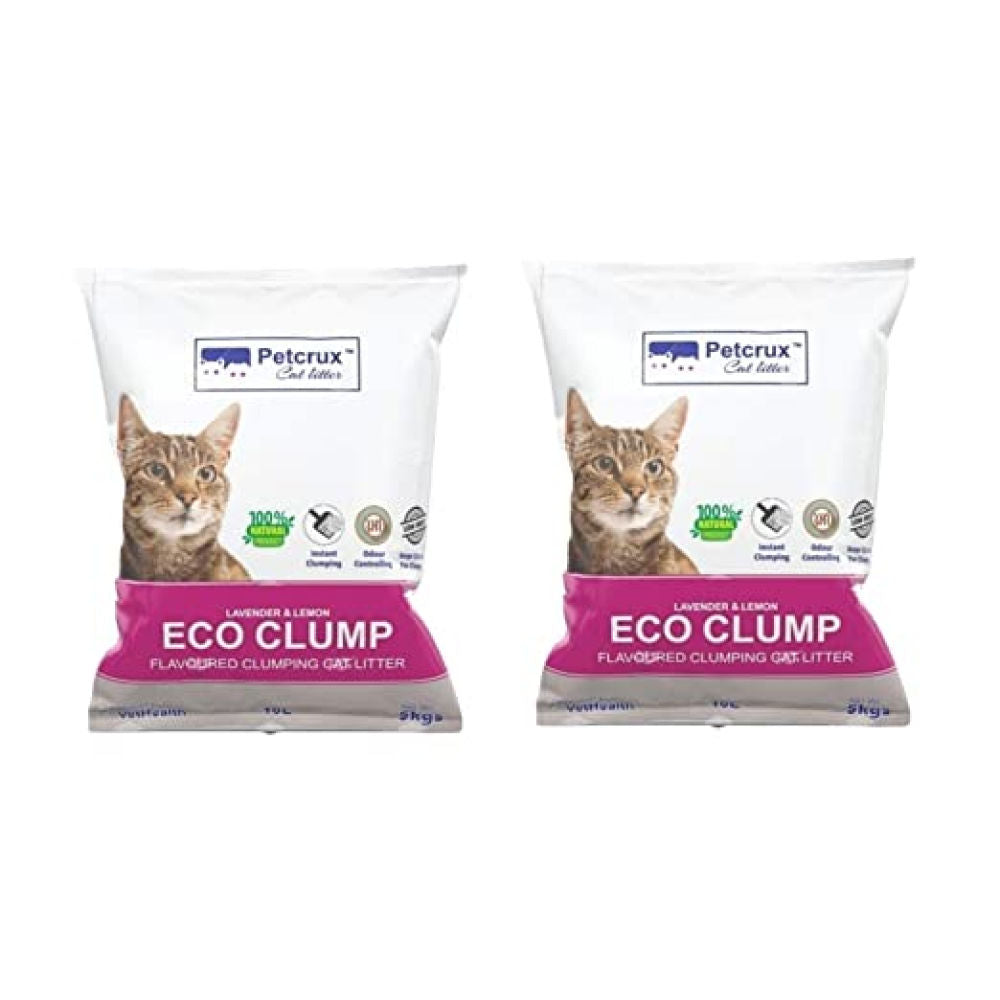 Petcrux Lavender & Lemon Scented Eco Clumping Cat Litter — back view