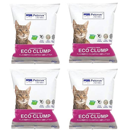 Petcrux Lavender & Lemon Scented Eco Clumping Cat Litter — detail shot