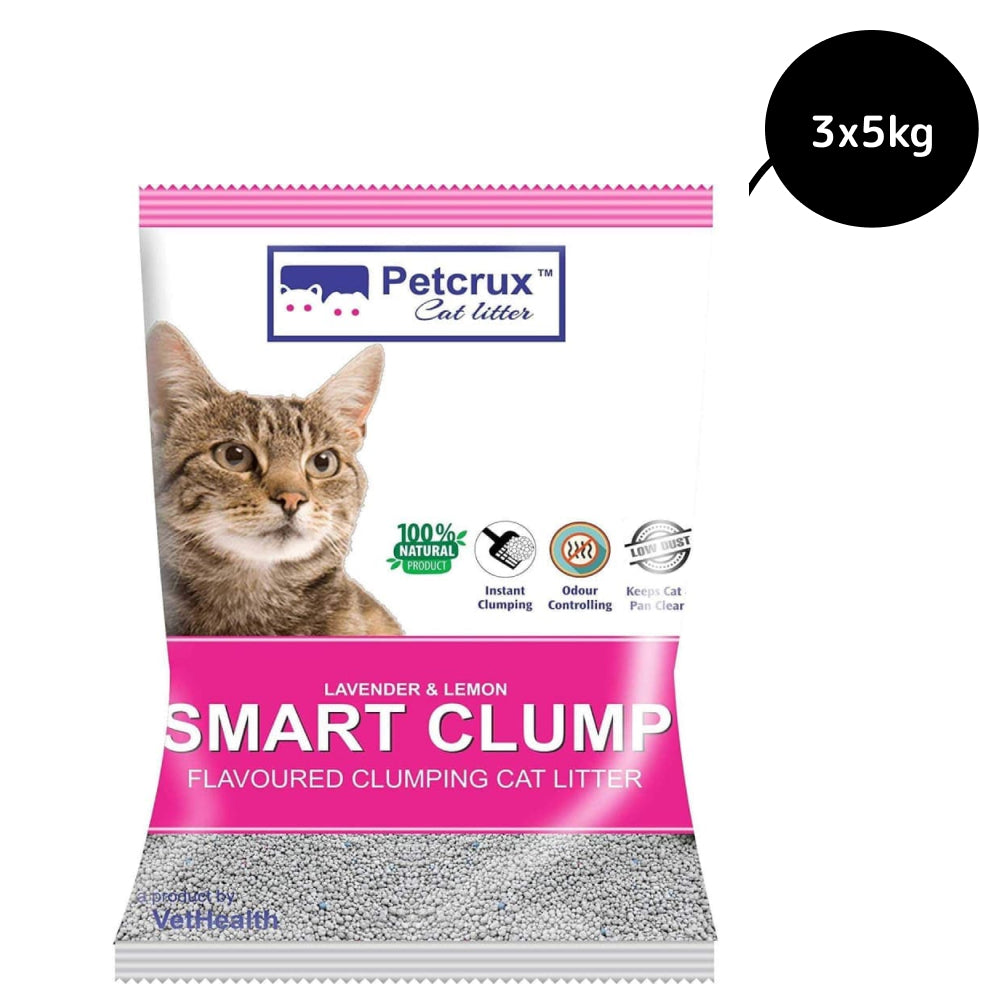 Petcrux Lavender & Lemon Scented Smart Clumping Cat Litter — back view
