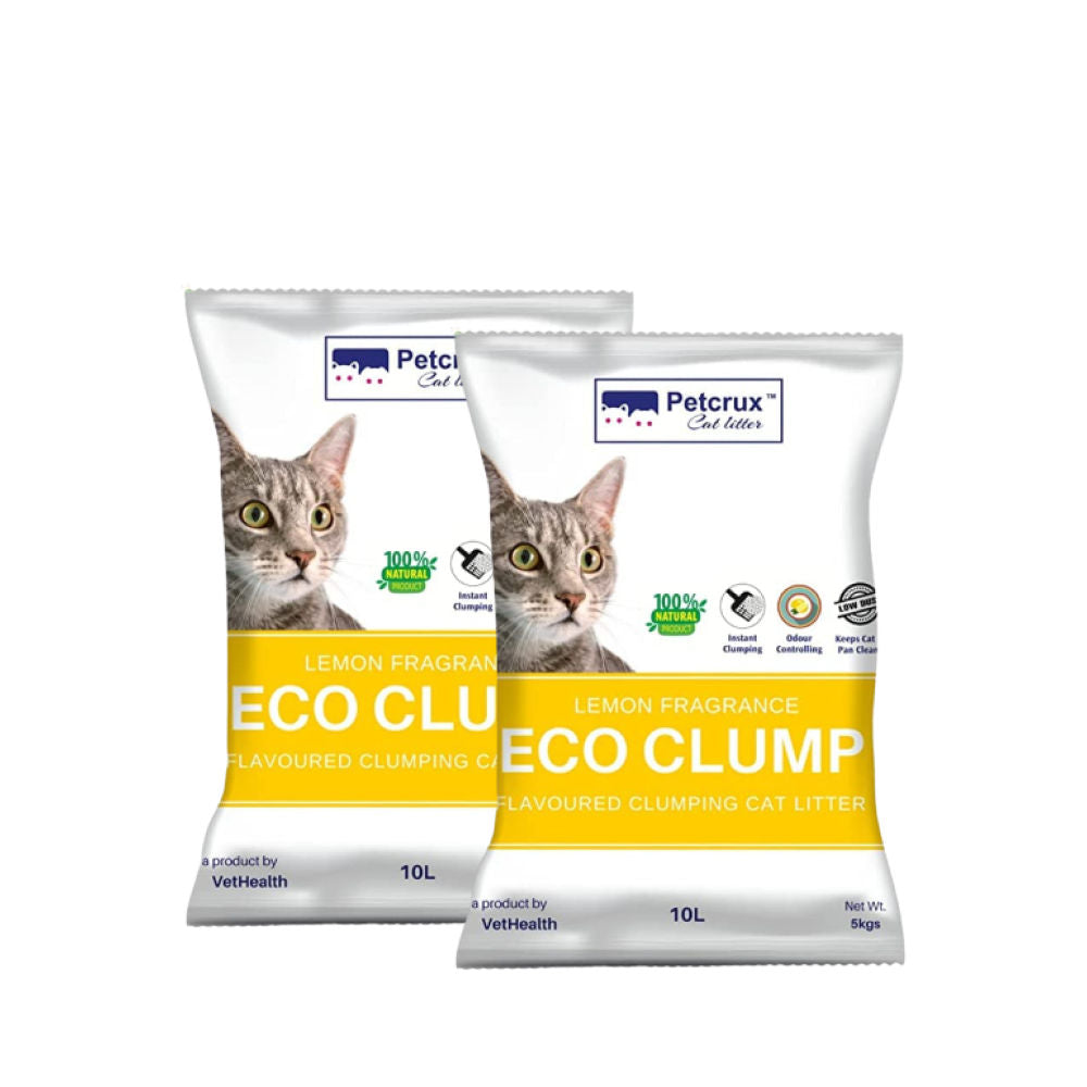 Petcrux Lemon Scented Eco Clumping Cat Litter — side view