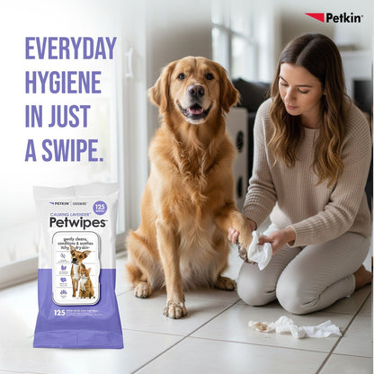 Petkin Calming Lavender Petwipes for Dogs and Cats — side view