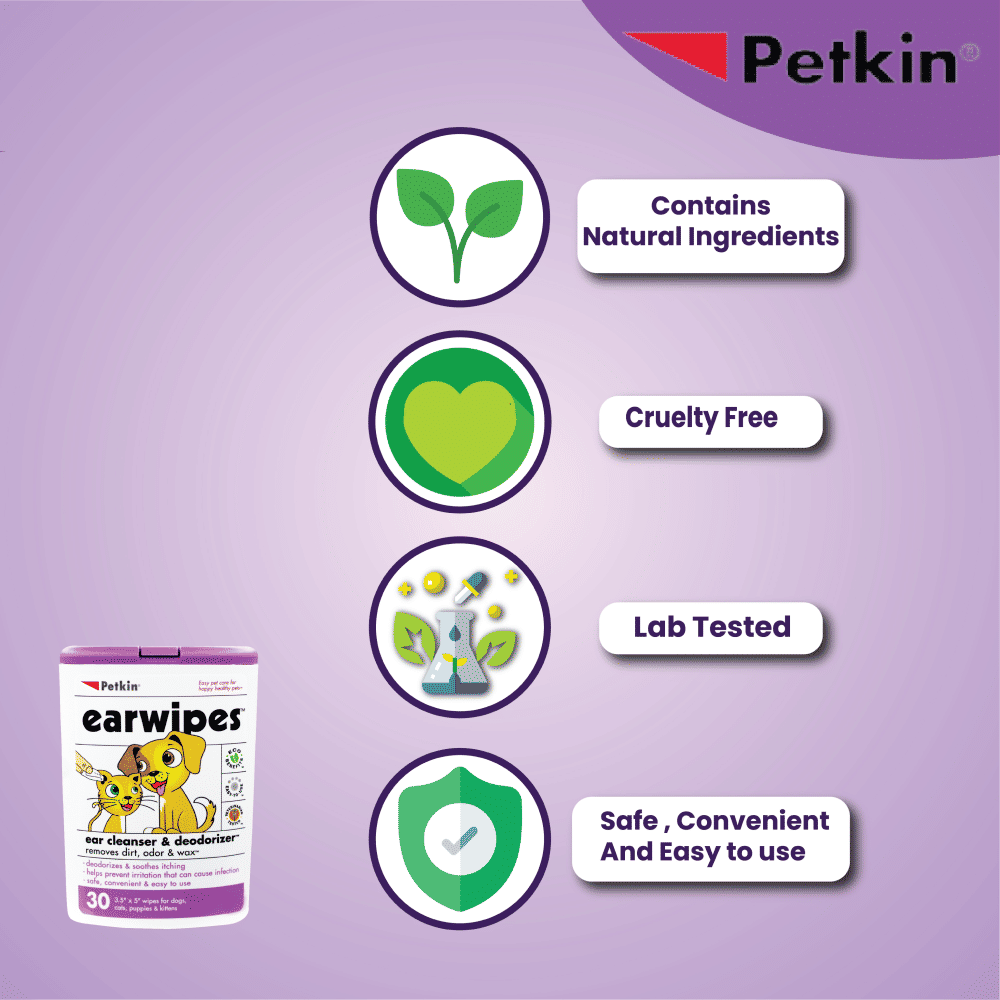 Petkin Ear Wipes for Dogs and Cats — side view