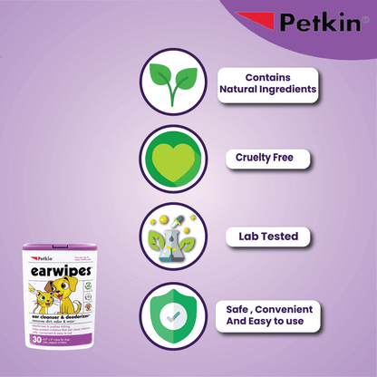 Petkin Ear Wipes for Dogs and Cats — side view