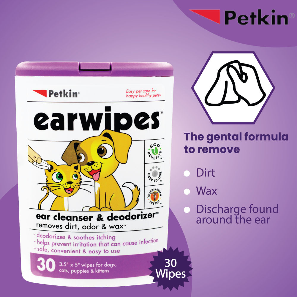 Petkin Ear Wipes for Dogs and Cats — back view