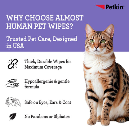 Petkin Gaint Big N' Thick Lavender Scented Petwipes for Dogs and Cats — back view