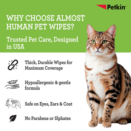 Petkin Gaint Big N' Thick Unscented Petwipes for Dogs and Cats — back view