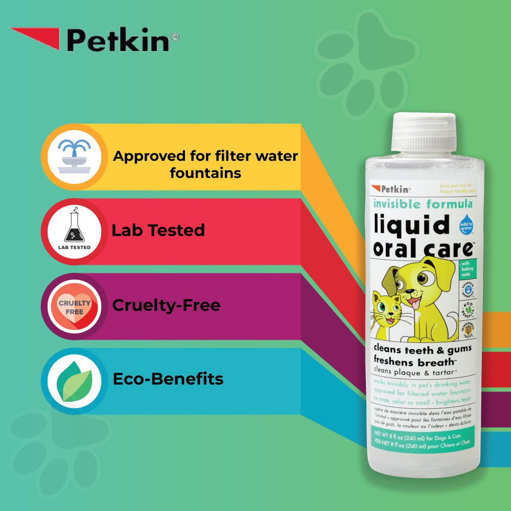 Petkin Liquid Oral Care Invisible formula for Pets — back view