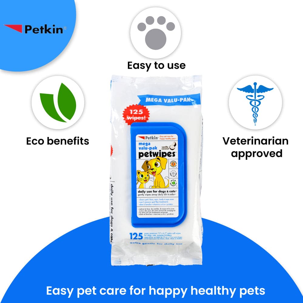 Petkin Mega Value Pack Petwipes for Dogs and Cats — side view