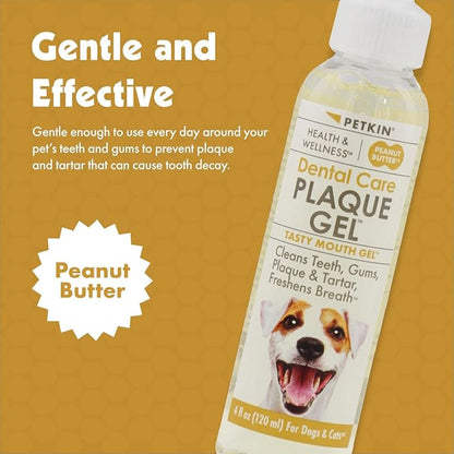 Petkin Peanut Butter Plaque Gel for Dogs and Cats — back view