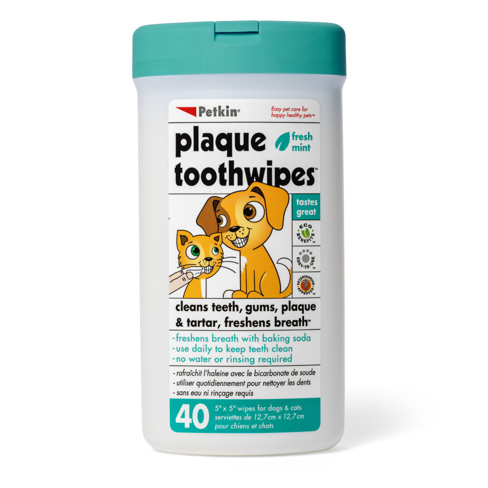 Petkin Plaque Fresh Mint Toothwipes For Dogs