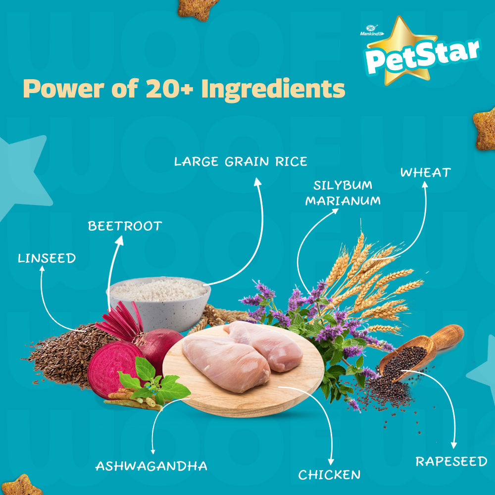 Mankind Petstar Chicken and Wheat Adult Dog Dry Food — detail shot