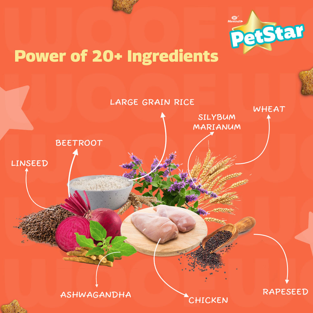 Mankind Petstar Chicken and Wheat Puppy Dry Food — detail shot